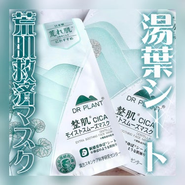 DR PLANT CICAモイストスムーズマスクのクチコミ「荒肌救済！🌿‬DR PLANTのCICAシートマスク🩵湯葉みたいなシートがぴたっと潤い✨️

.....」（1枚目）