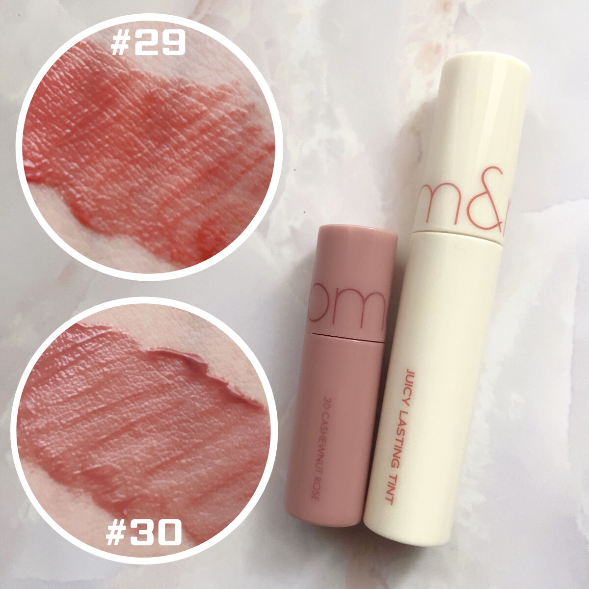 ジューシーラスティングティント ウィズミニセット/rom&nd/リップティントを使ったクチコミ（2枚目）