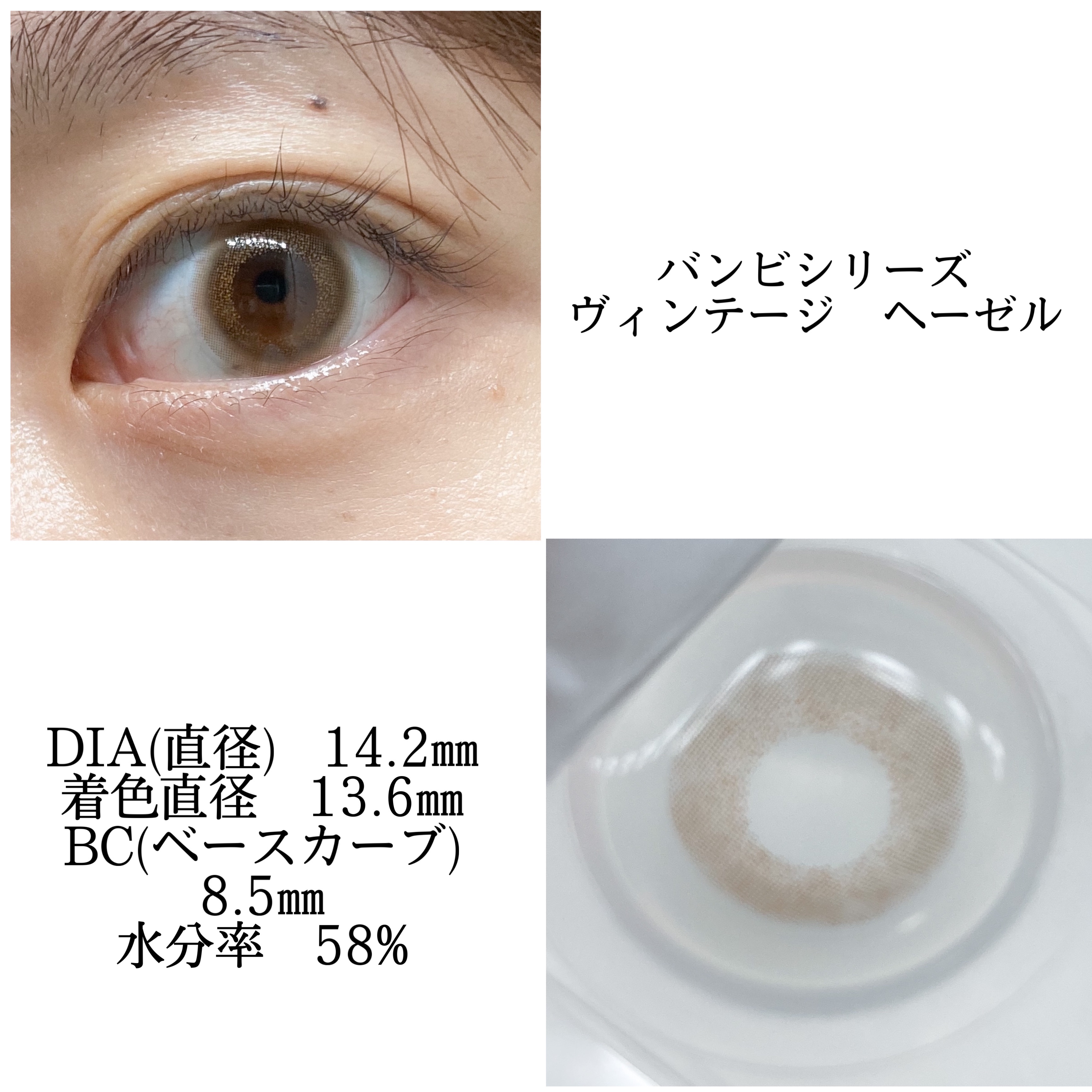 Angelcolor Bambi Series Vintage 1day ヴィンテージヘーゼル/AngelColor/ワンデー（１DAY）カラコンを使ったクチコミ（2枚目）