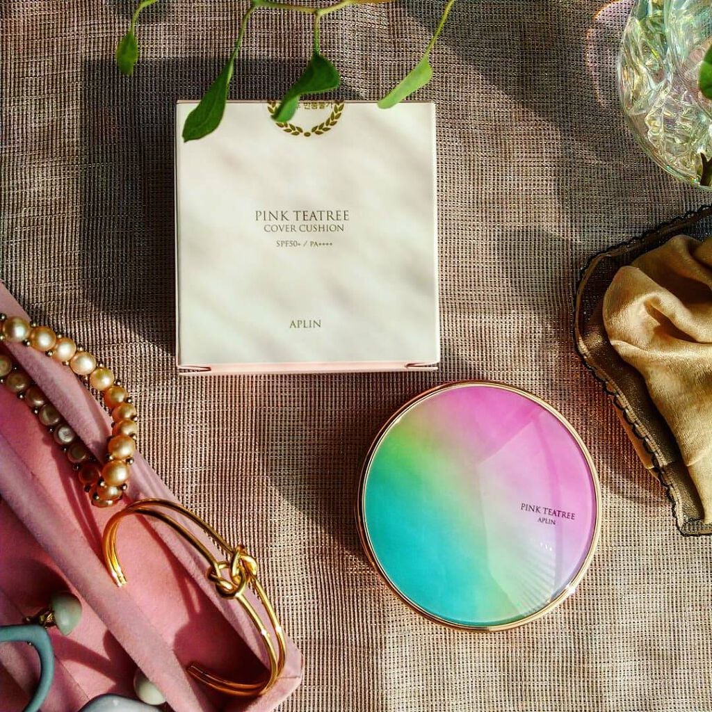 ピンクティーツリーカバークッション/APLIN/クッションファンデーションを使ったクチコミ(3枚目)