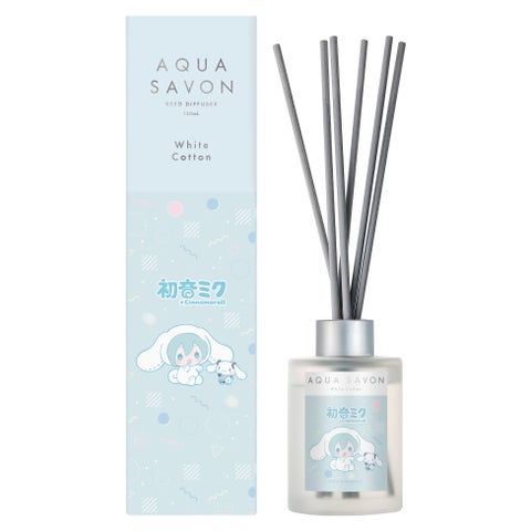 リードディフューザー ホワイトコットンの香り 120mL 初音ミク×シナモロール 24A（コラボデザイン）
