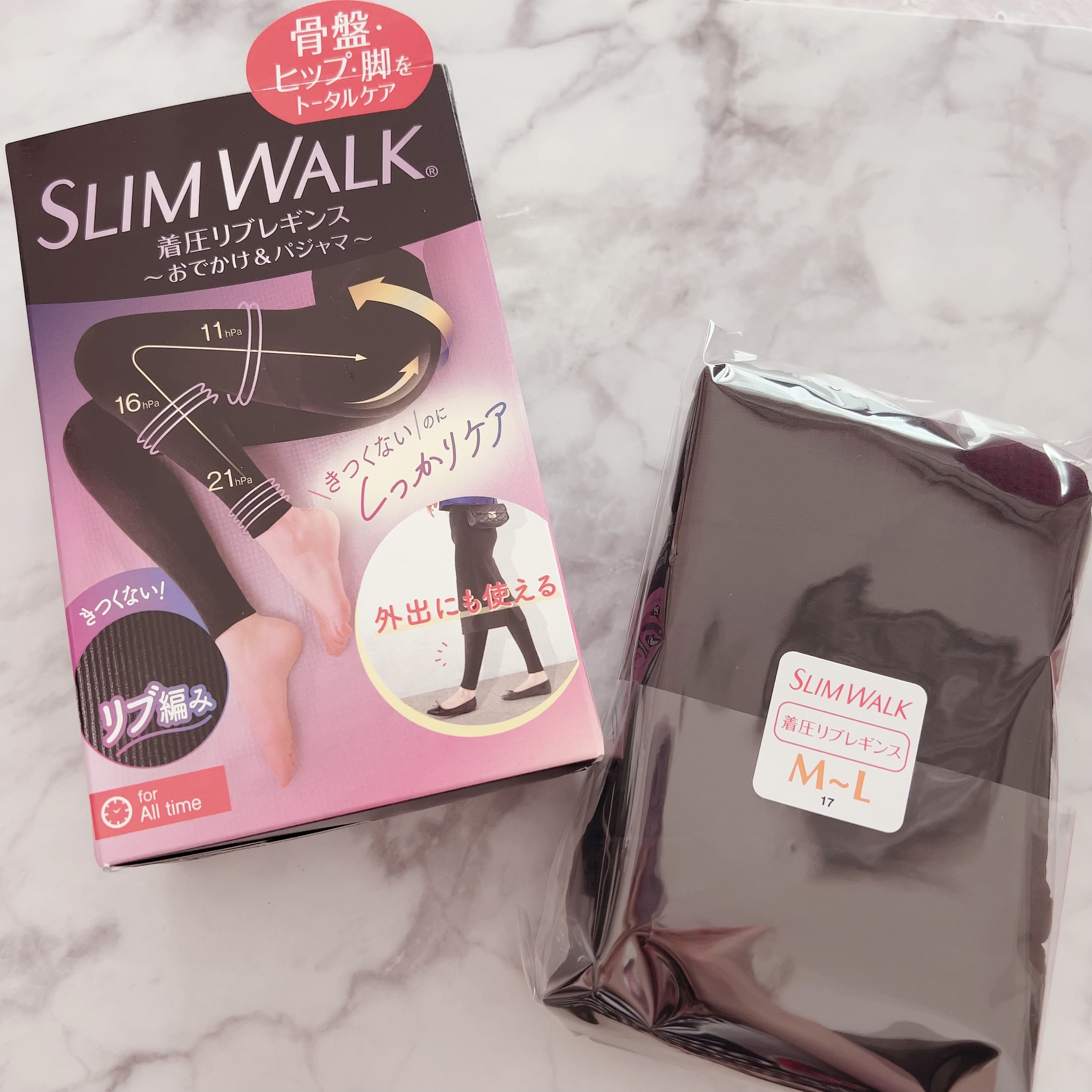 着圧リブレギンス ML/SLIMWALK/着圧ソックス・レギンスを使ったクチコミ（2枚目）
