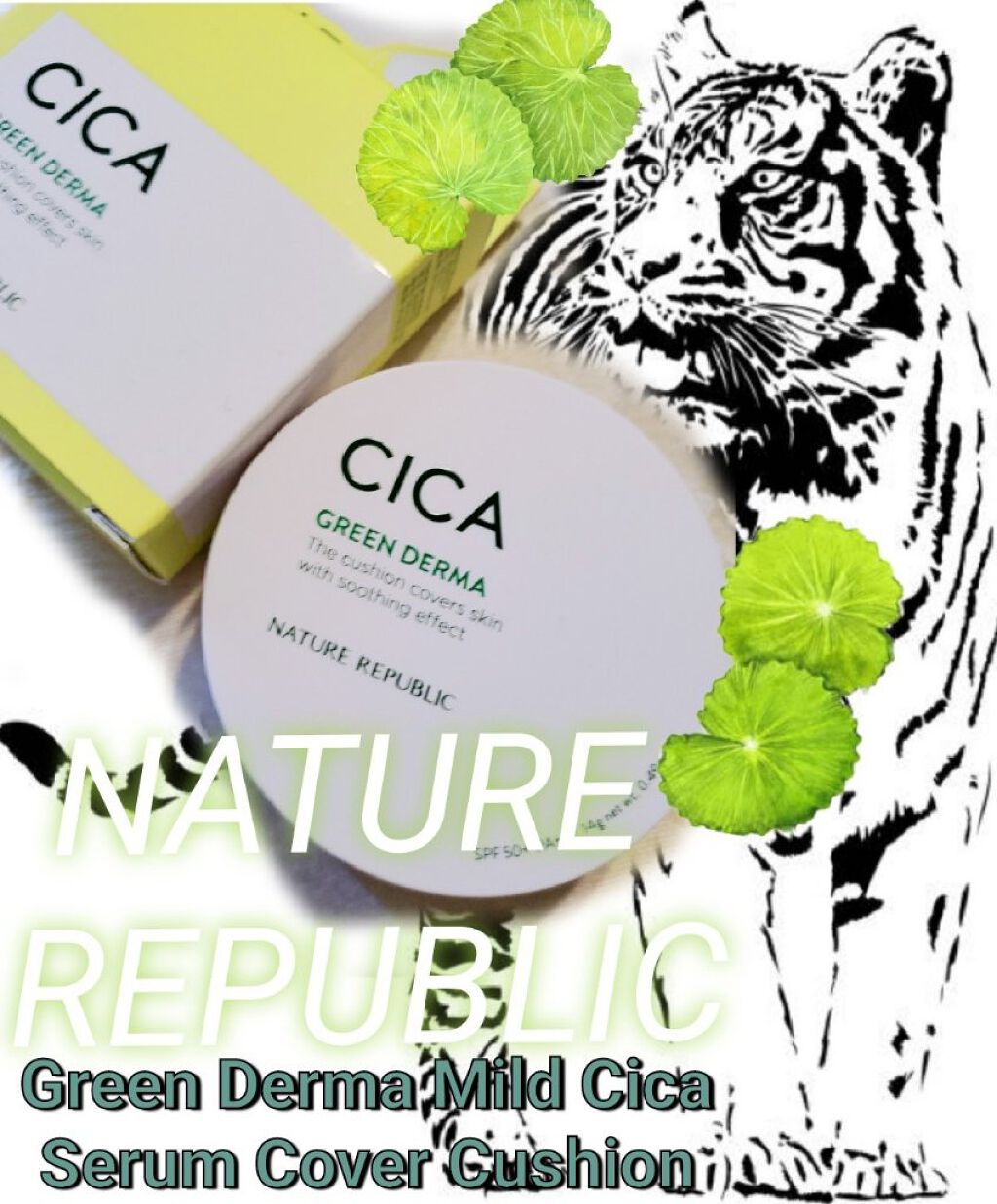 CICA GREEN DERMA The cushion covers skin with soothing effect/ネイチャーリパブリック/クッションファンデーションを使ったクチコミ（1枚目）