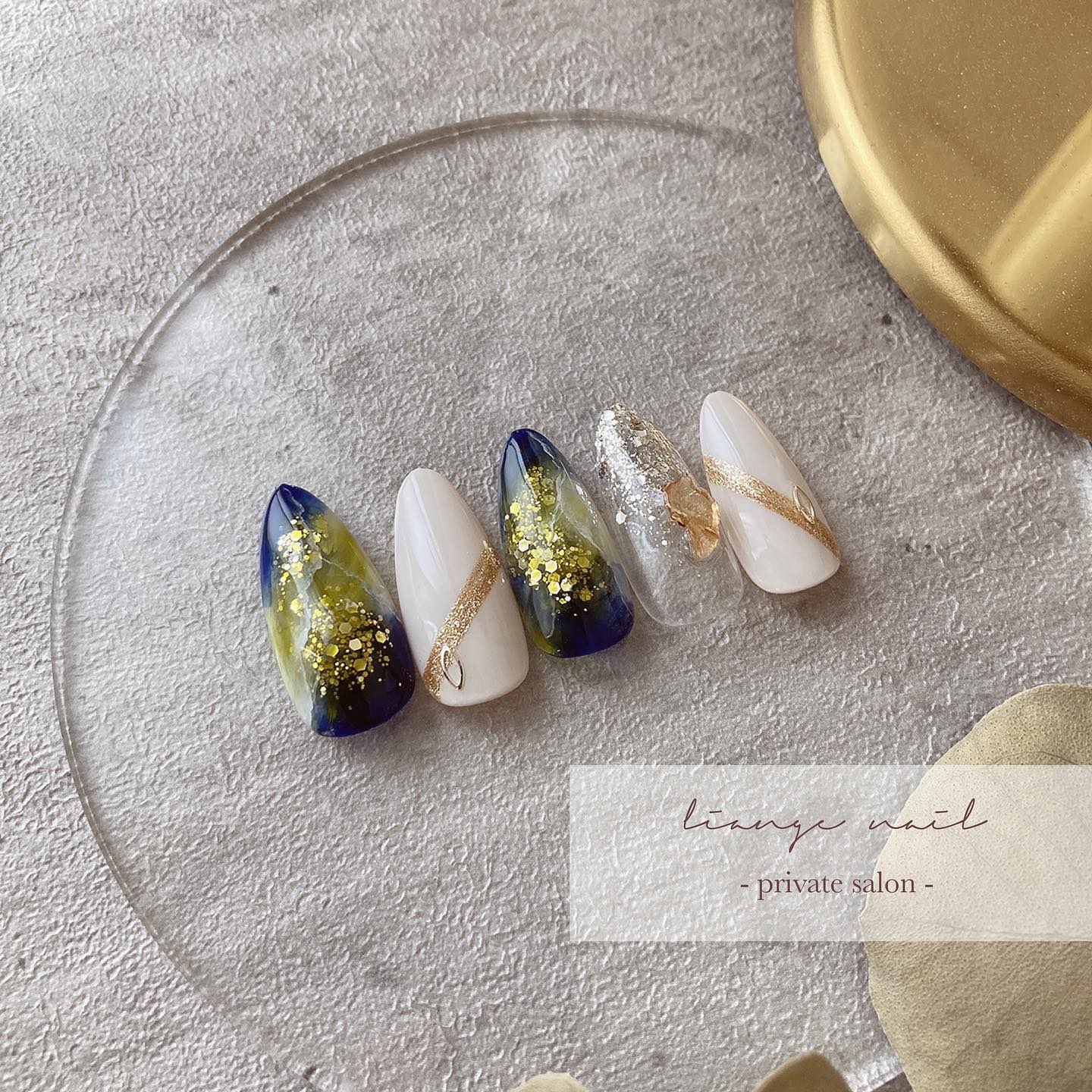 #リアンジェネイル,#柏ネイル,#ネイル,#ニュアンスネイル,#夏ネイル,#ブルーネイルのネイルデザイン