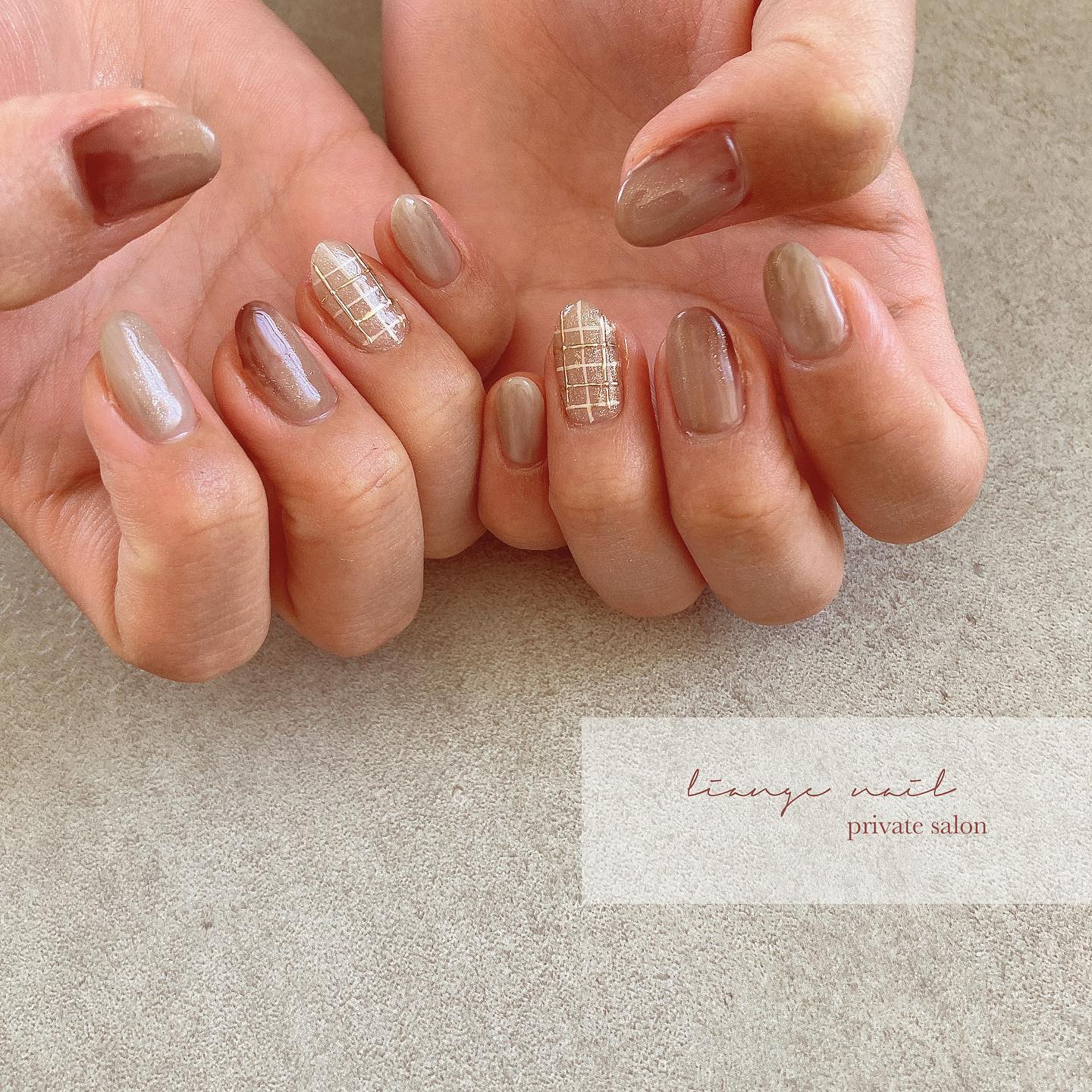 #リアンジェネイル,#柏ネイル,#ネイル,#ニュアンスネイル,#大人ニュアンスネイル,#秋ネイル,#冬ネイル,#ミラーネイルのネイルデザイン