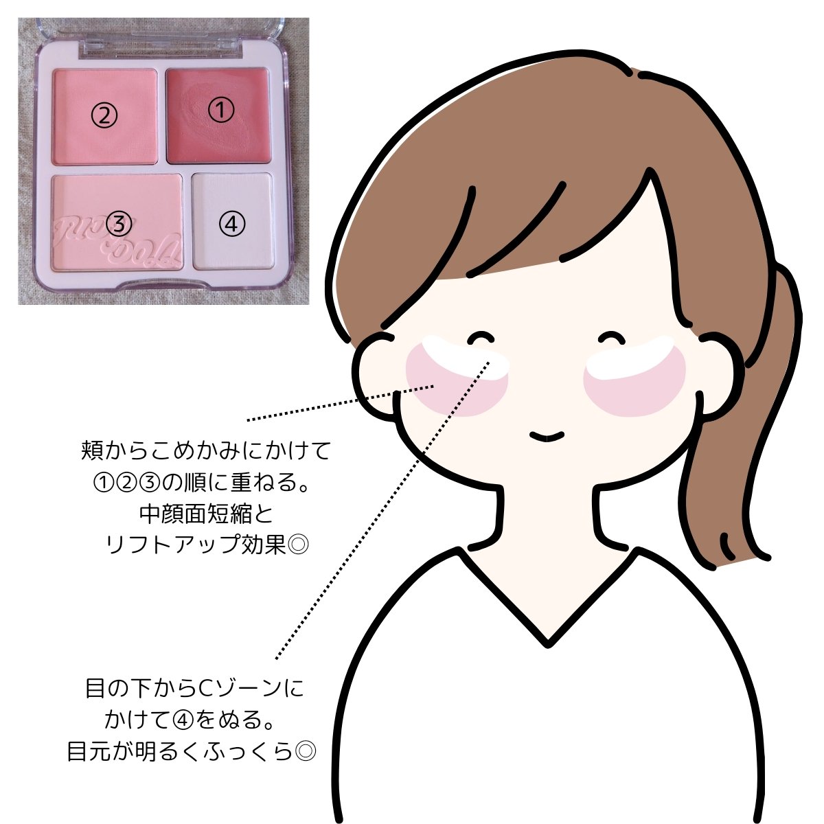 JUDYDOLL わがままチークハイライター/JUDYDOLL/パウダーチークを使ったクチコミ（3枚目）