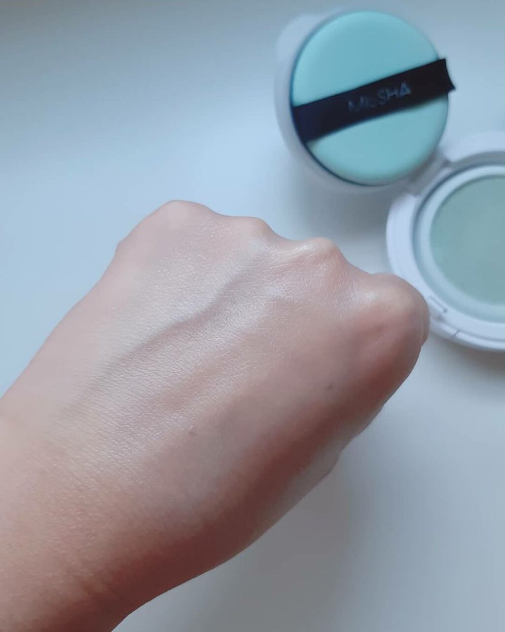 M クッションベース(ミント)/MISSHA/化粧下地を使ったクチコミ(5枚目)