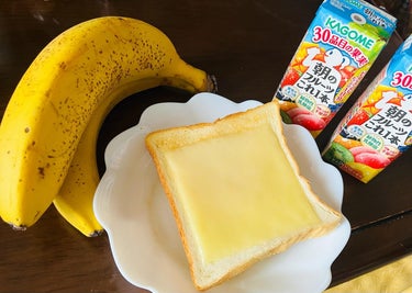 カゴメ 朝のフルーツこれ一本のクチコミ「朝食にカゴメ「朝のフルーツこれ一本」と、
バナナはスミフルの甘熟王✨

「朝のフルーツこれ一本.....」（1枚目）