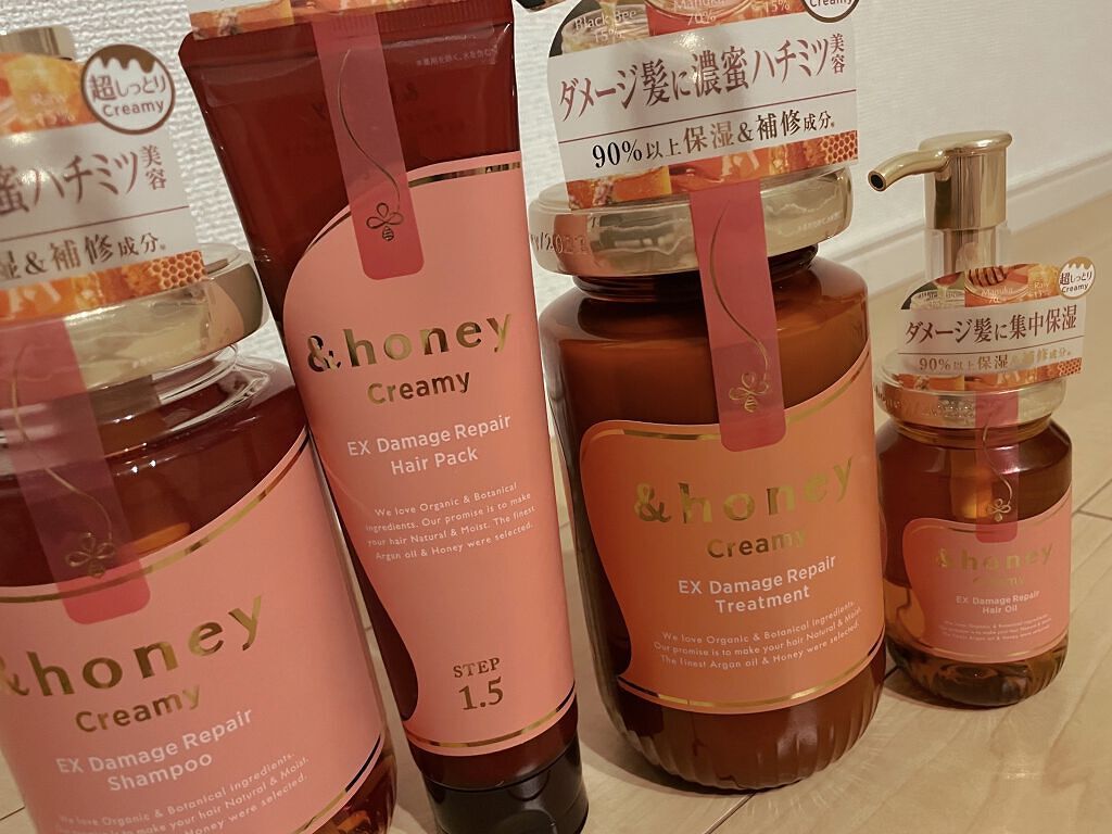 Creamy EXダメージリペアシャンプー1.0/ヘアトリートメント2.0/&honey/市販シャンプーを使ったクチコミ（1枚目）