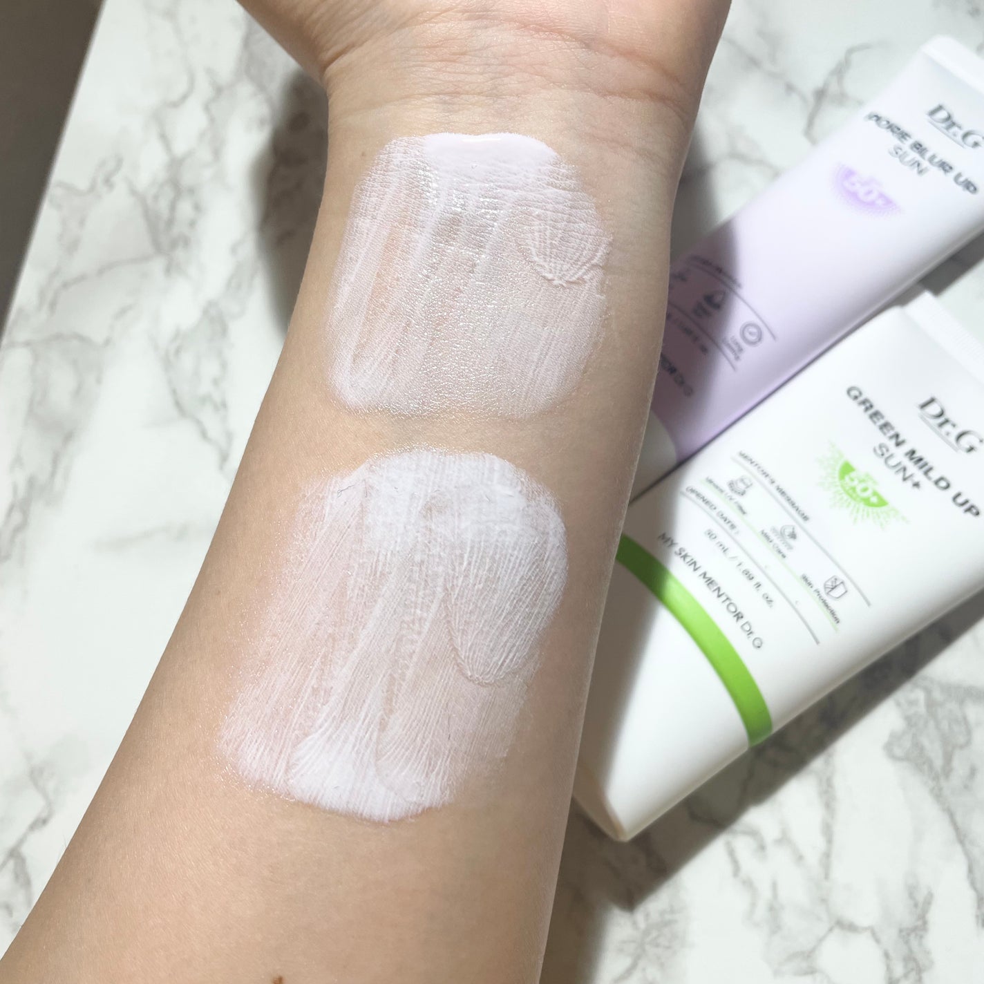 グリーンマイルドアップサンプラス/Dr.G/日焼け止めクリームを使ったクチコミ(3枚目)