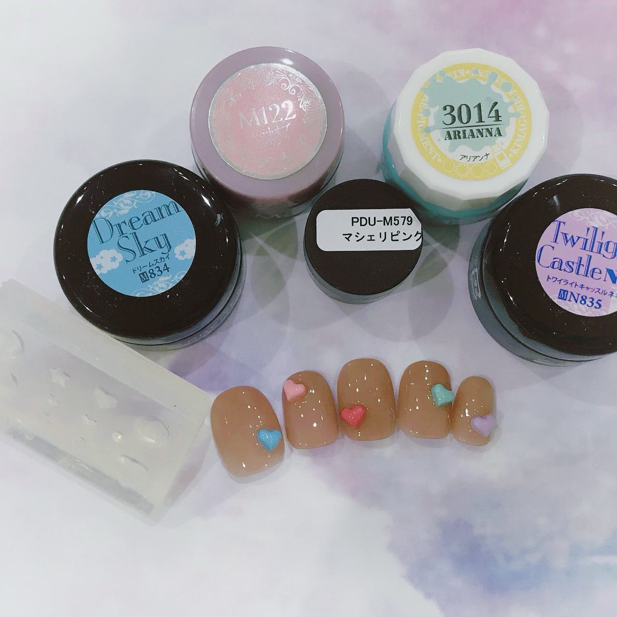 なかやまちえこ on LIPS 「💙💖❤️💚💜⠀⠀1日1ネイル製作365日チャレンジ中!⠀18日..」(2枚目)