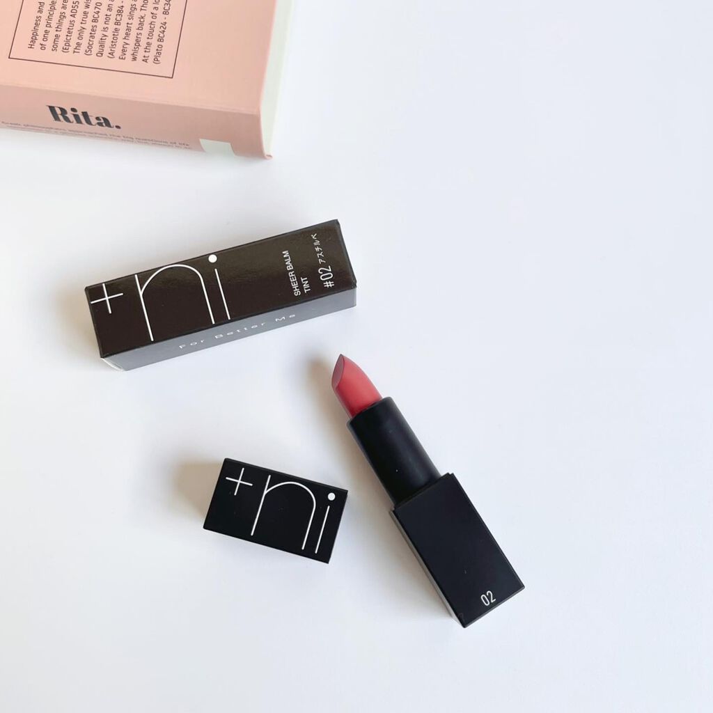 シアーバームティント #02 アスチルベ/＋ni/リップティントを使ったクチコミ（2枚目）