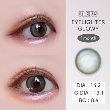 Eyelighter Glowy 1Month アッシュグレー/OLENS/カラーコンタクトレンズを使ったクチコミ（3枚目）