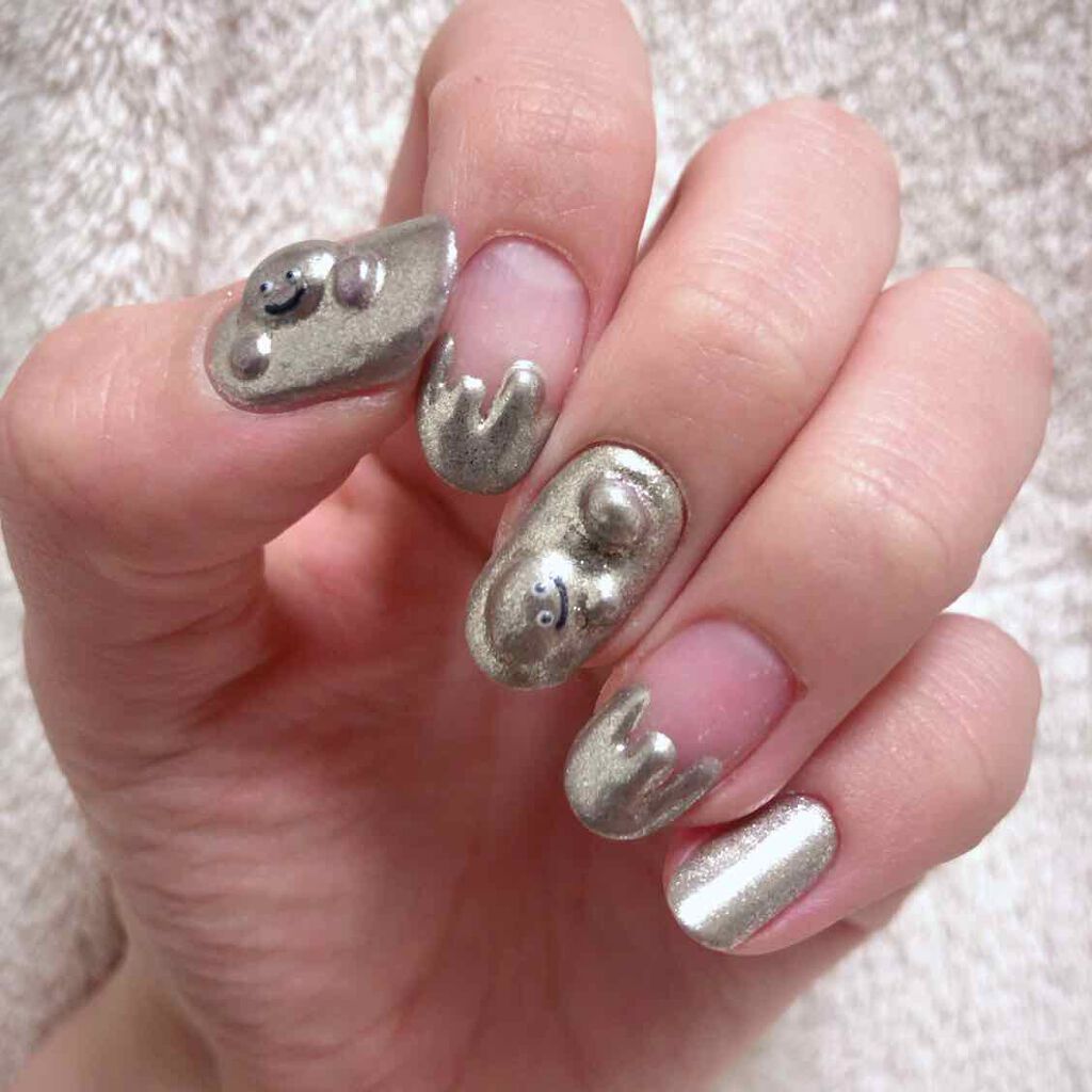 フェアリーダストパウダーオーロラピーコック/キャンドゥ/ネイルシールを使ったクチコミ（2枚目）