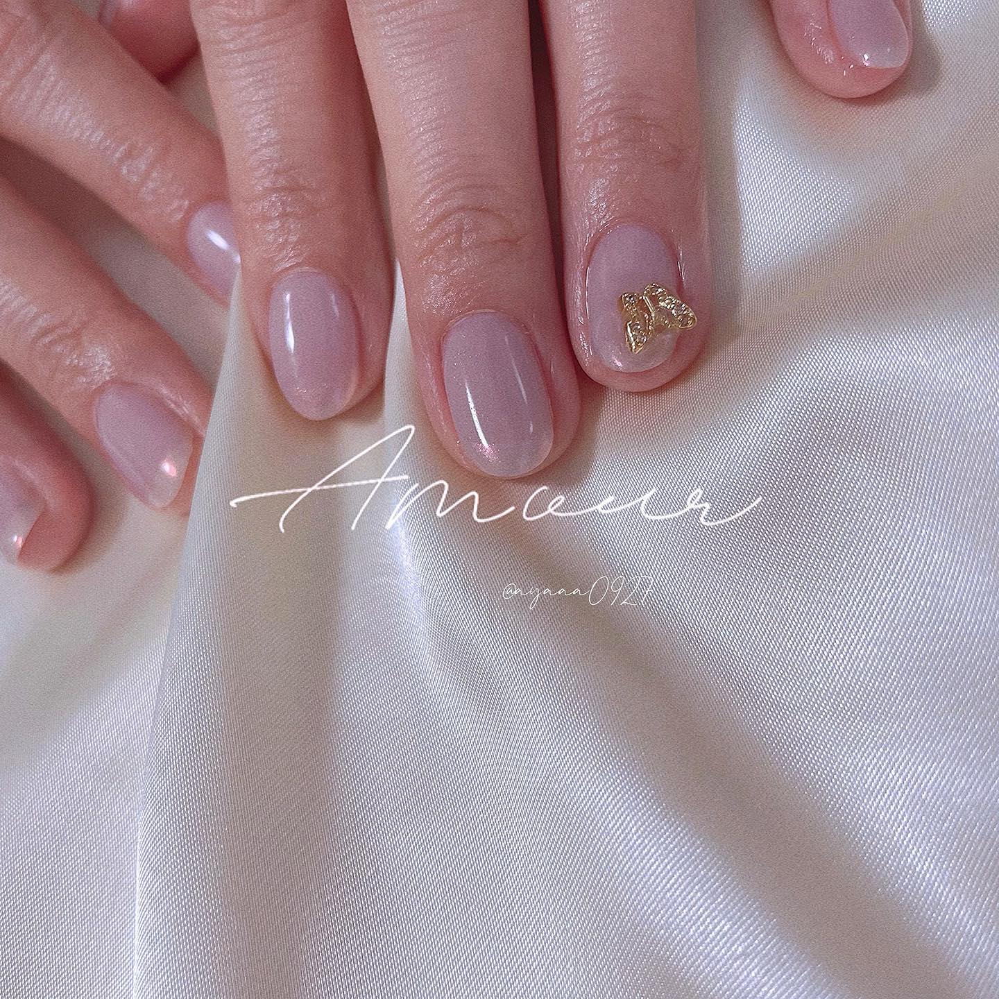 #シンプルネイル,#ちょうちょネイル,#オーロラネイルのネイルデザイン