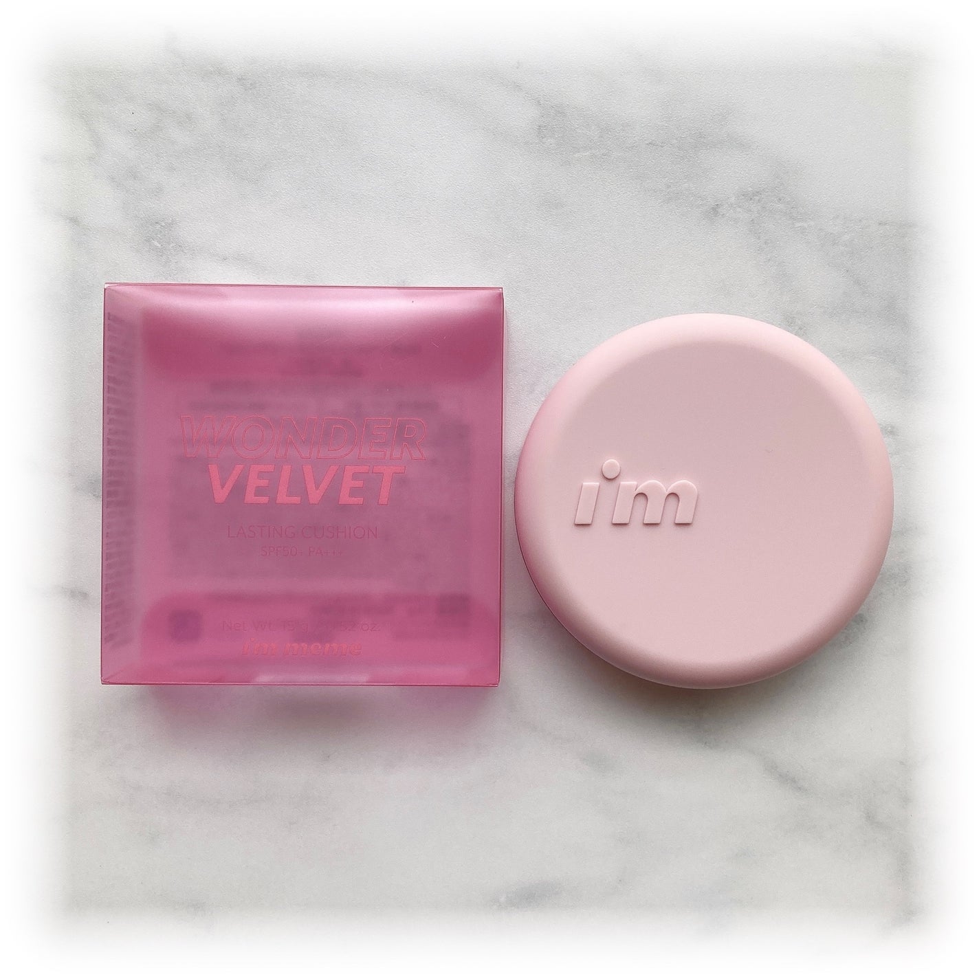 ワンダーベルベットラスティングクッション/i’m meme/クッションファンデーションを使ったクチコミ(1枚目)