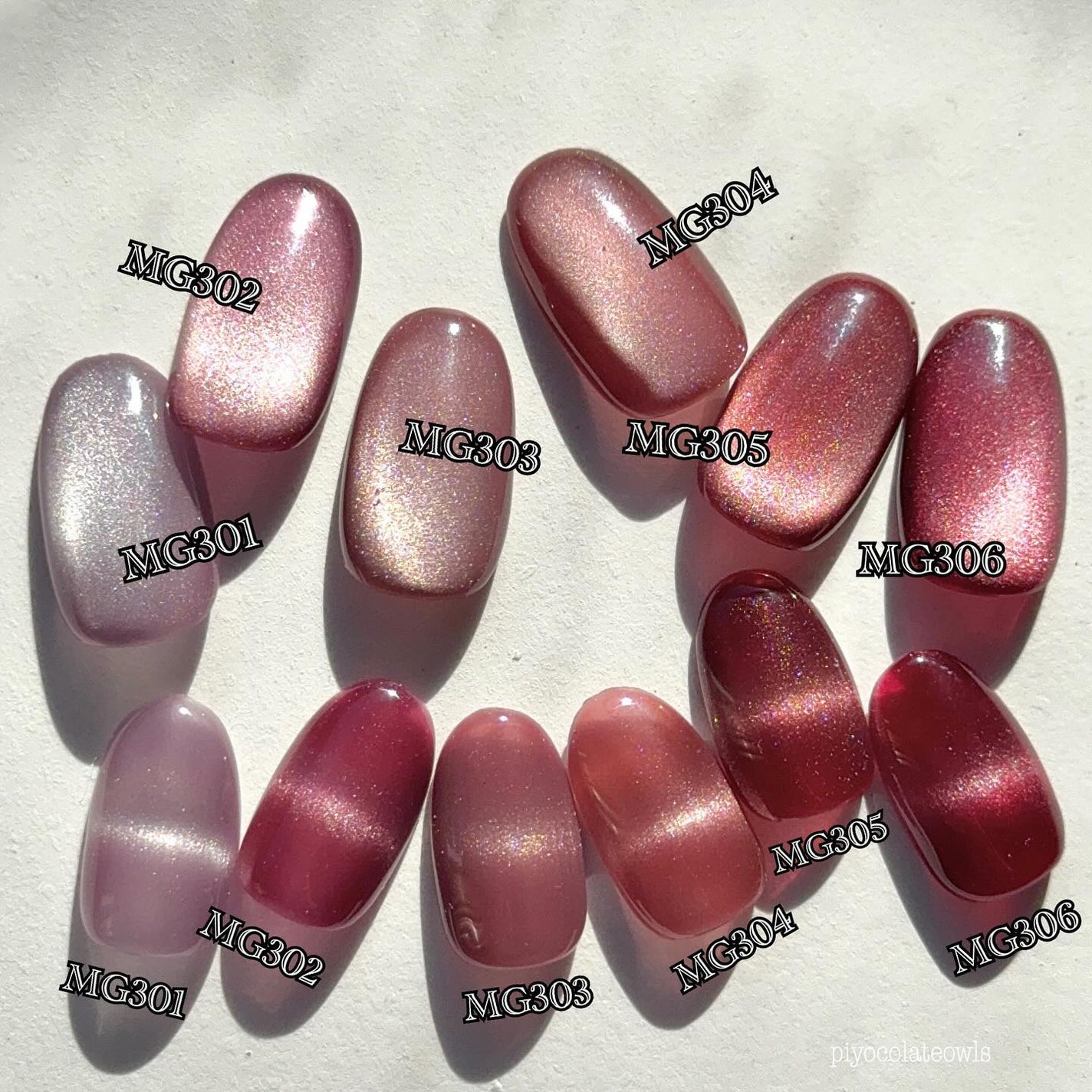 ぴよこれいと あうるす on LIPS 「ネイルタウンさんのピンク系の暖色マグ。写真カラーチャートを貼っ..」(2枚目)