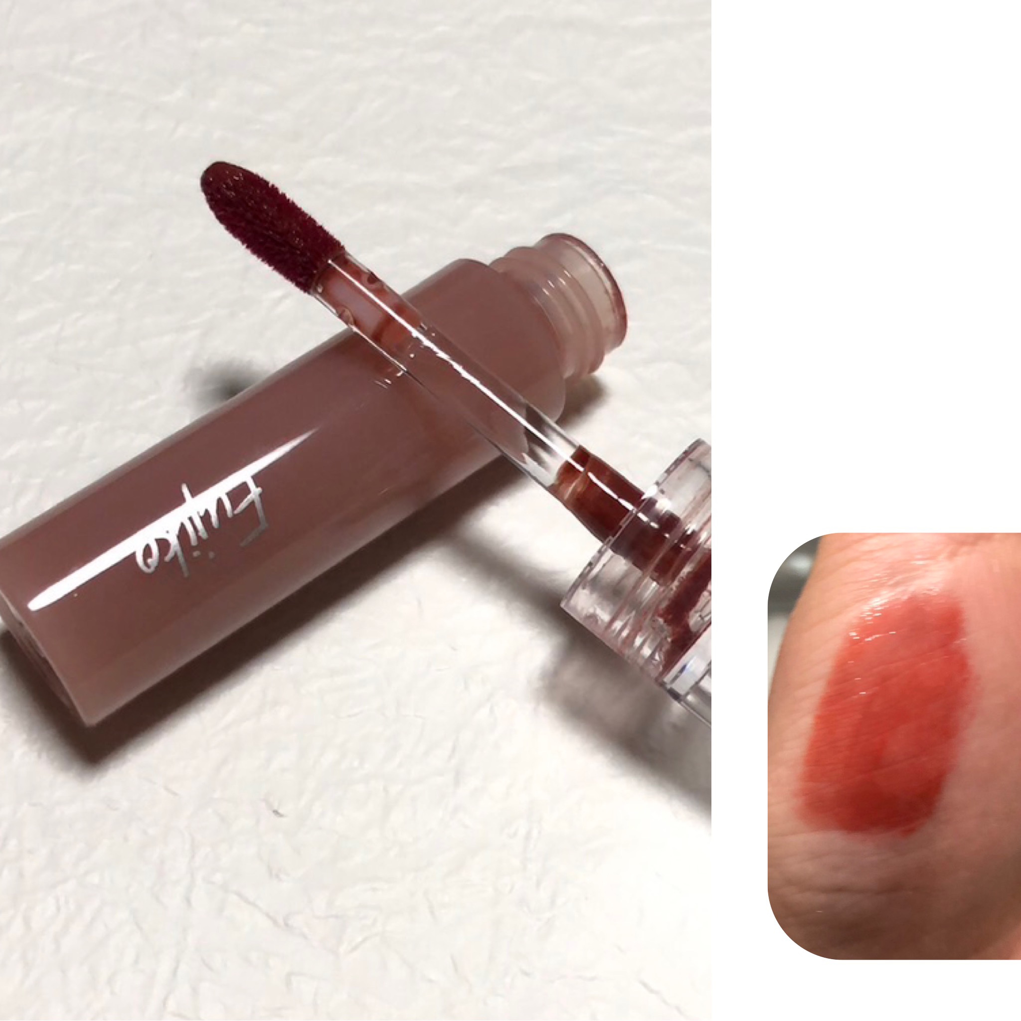 ニュアンスラップティント 03 珊瑚ブラウン/Fujiko/リップティントを使ったクチコミ（2枚目）