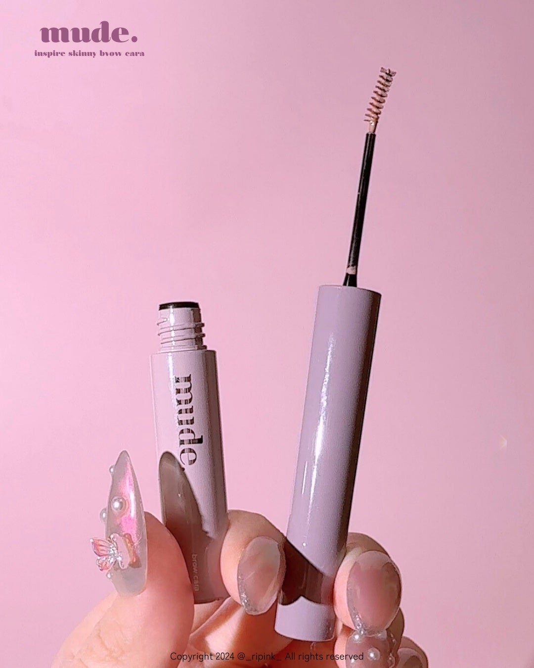 インスパイアスキニーブロウカラ/mude/眉マスカラを使ったクチコミ(4枚目)