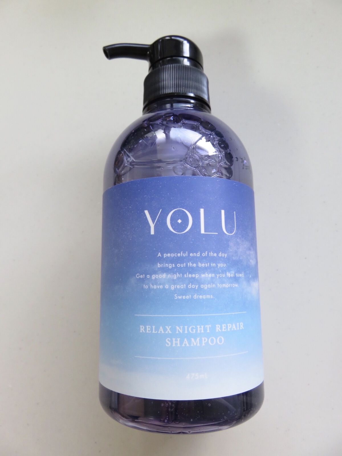 リラックスナイトリペア シャンプー／トリートメント シャンプー本体 475ml/YOLU/市販シャンプーを使ったクチコミ（1枚目）