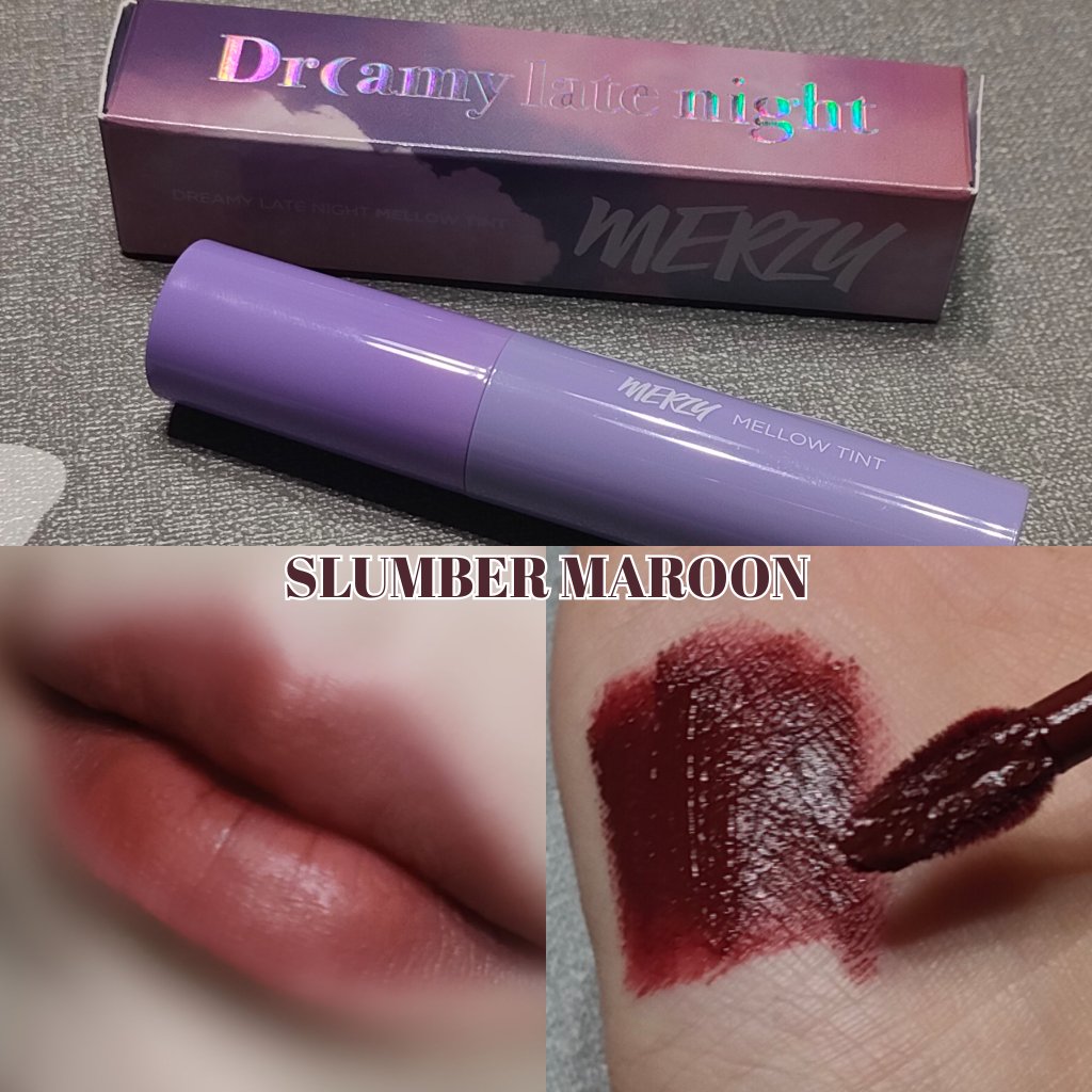 ドリーミーレイトナイト メロウティント M14 ランバーマルーン/MERZY/リップティントを使ったクチコミ（1枚目）