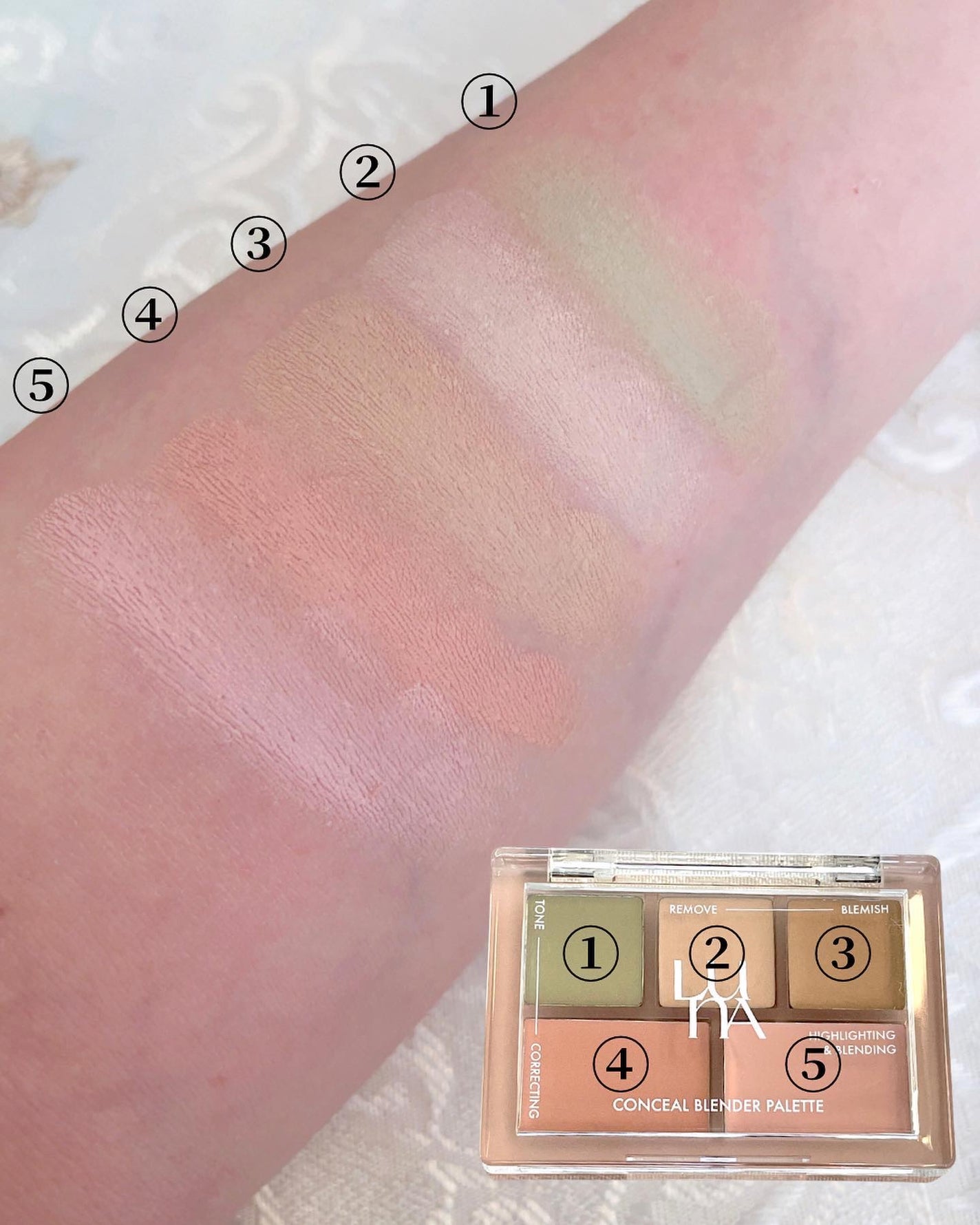 コンシールブレンダーパレット/LUNA/パレットコンシーラーを使ったクチコミ(3枚目)