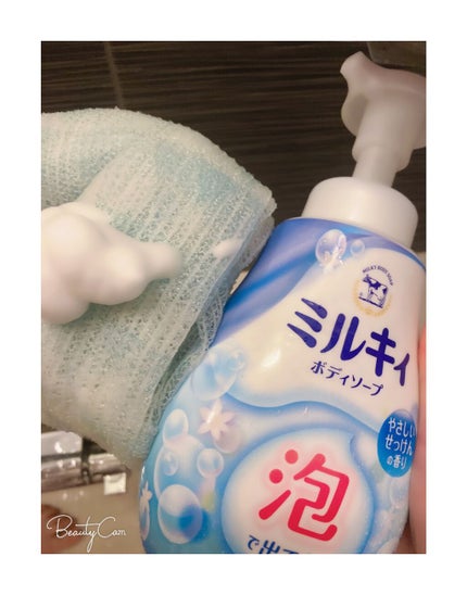 泡で出てくる ミルキィボディソープ やさしいせっけんの香り/ミルキィ/ボディソープを使ったクチコミ(2枚目)