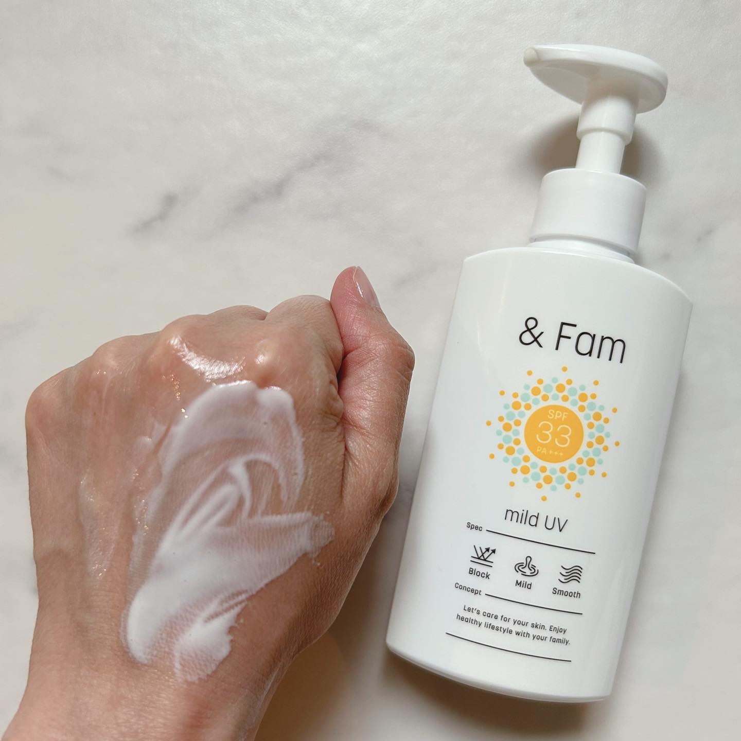 マイルドUV SPF33 PA＋＋＋/＆ Fam/日焼け止めジェルを使ったクチコミ（3枚目）