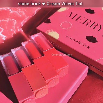 クリームベルベットティント/STONEBRICK/リップティントを使ったクチコミ(4枚目)