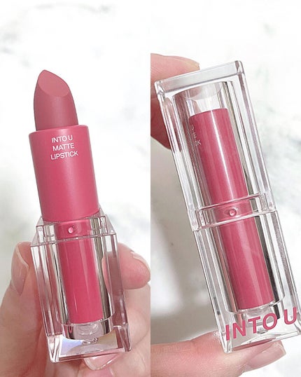 フェザーマットリップスティック/INTO U/口紅を使ったクチコミ(3枚目)