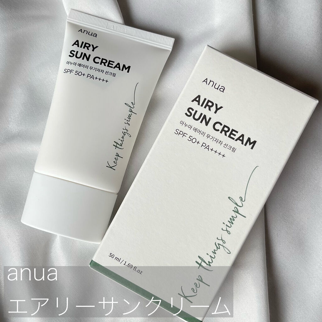 エアリーサンクリーム SPF50+PA++++/Anua/日焼け止めクリームを使ったクチコミ（1枚目）