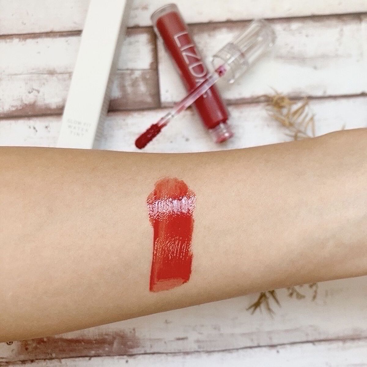 グロウフィットウォーターティント 03 ブリックコーラル/LIZDA/リップティントを使ったクチコミ（2枚目）