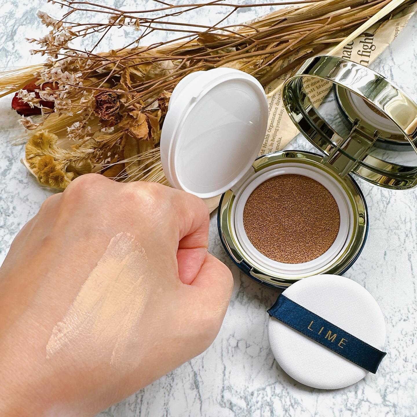 V コラーゲン アンプル クッション ＃20 Skin Beige/LIME/クッションファンデーションを使ったクチコミ（2枚目）