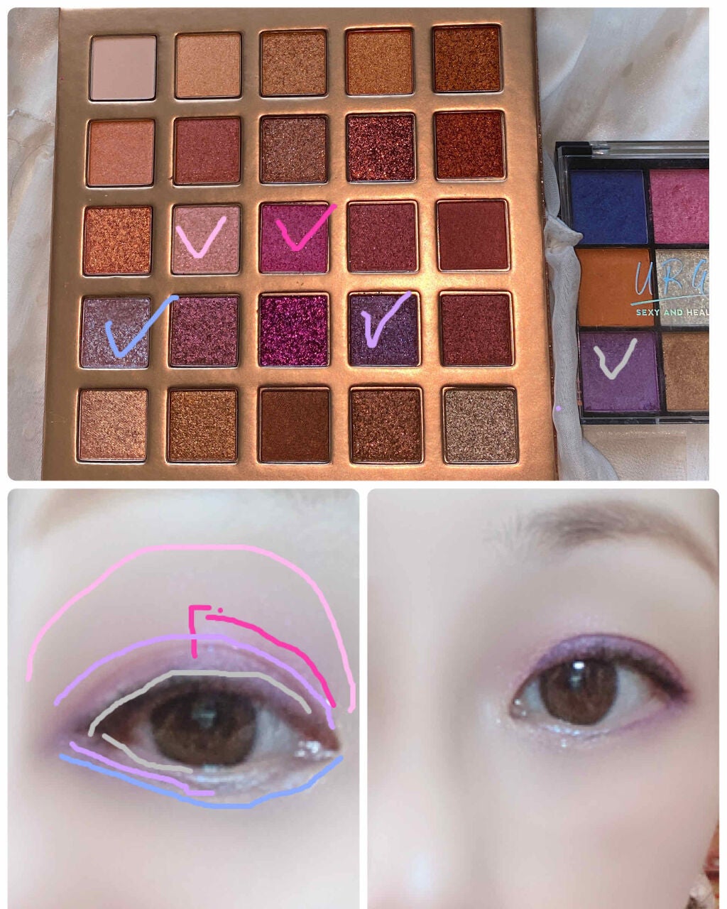 UR GLAM BLOOMING EYE COLOR PALETTE/U R GLAM/アイシャドウパレットを使ったクチコミ(3枚目)