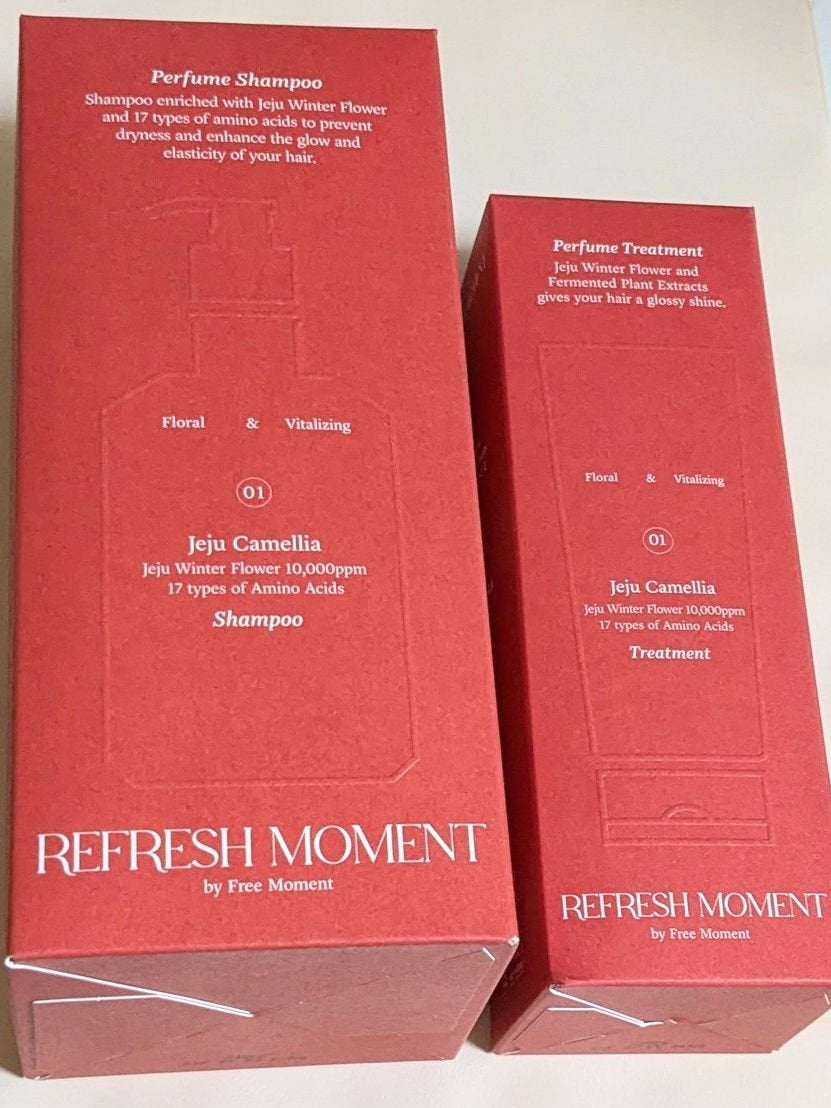 リフレッシュモーメントパフュームシャンプー/トリートメント Jeju Camellia/Free Moment /市販シャンプーを使ったクチコミ(2枚目)