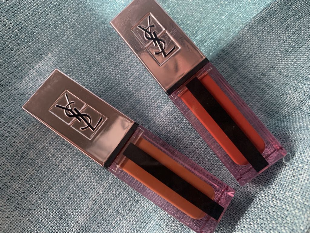 ルージュ ピュールクチュール ヴェルニ ウォーターグロウ No.214 イリシット オレンジ/YVES SAINT LAURENT BEAUTE/口紅を使ったクチコミ（2枚目）