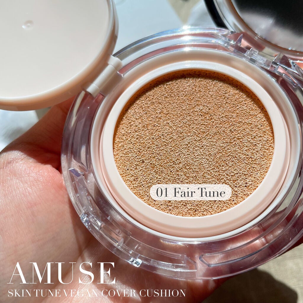 スキンチューンヴィーガンカバークッション/AMUSE/クッションファンデーションを使ったクチコミ(4枚目)