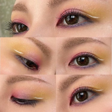 ColourPop fade into hueのクチコミ「カラーポップのカラフルパレットで
カラフル🌈メイク✨

お家で過ごす時はこんなメイクも
楽しい.....」（2枚目）