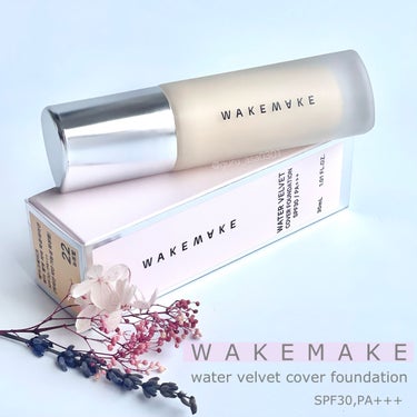 WAKEMAKE ウォーターベルベットカバーファンデーションのクチコミ「大好きなルセラフィムのユンジンちゃんが
モデルを務めるWAKEMAKEのファンデーションを
お.....」（1枚目）