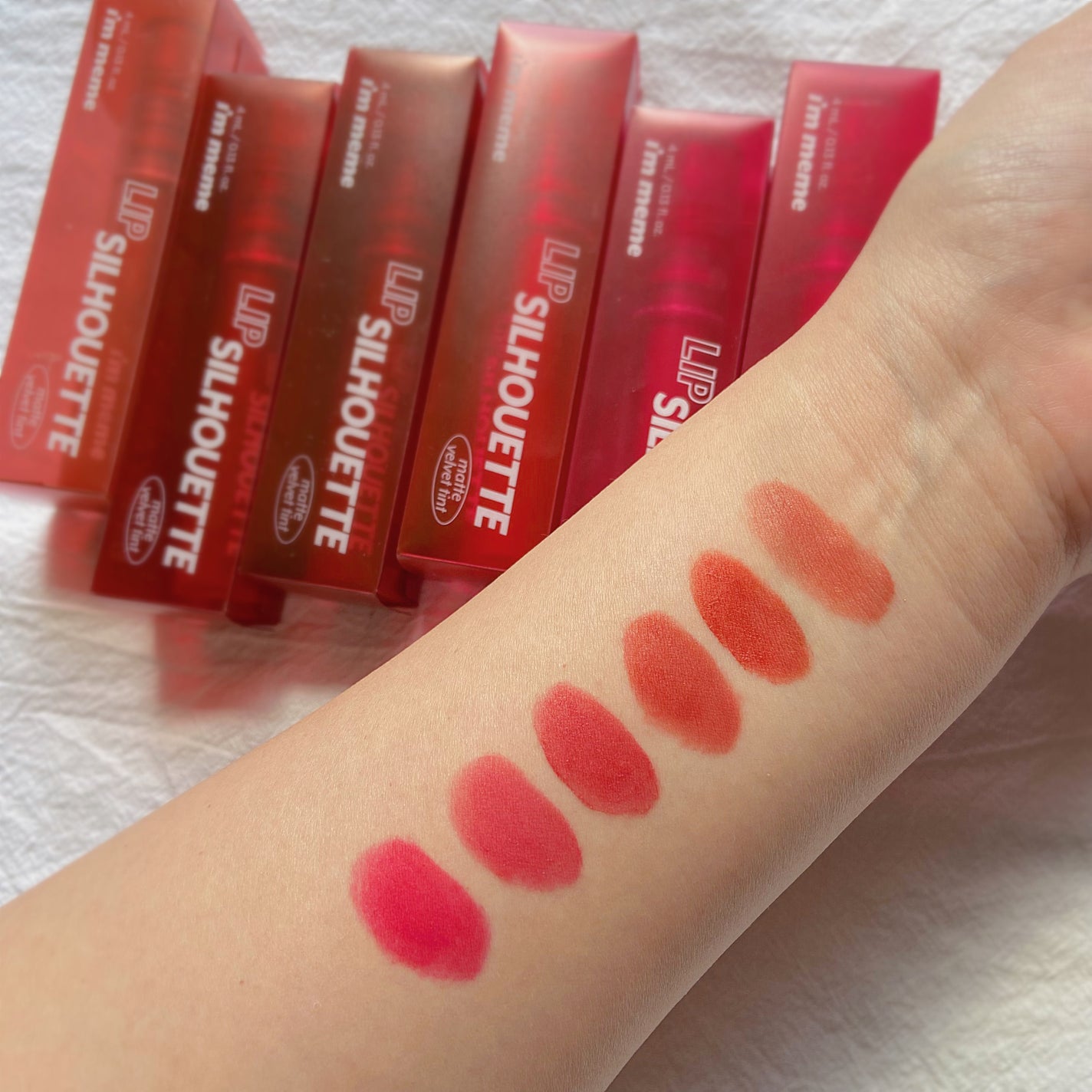 リップシルエットマットベルベットティント/i’m meme/リップティントを使ったクチコミ(1枚目)