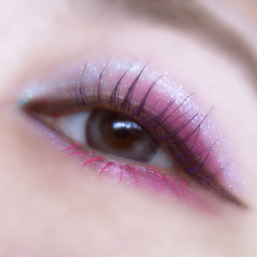 Wカラーマスカラ EX-01 パープルレッド/RMK/マスカラを使ったクチコミ（3枚目）