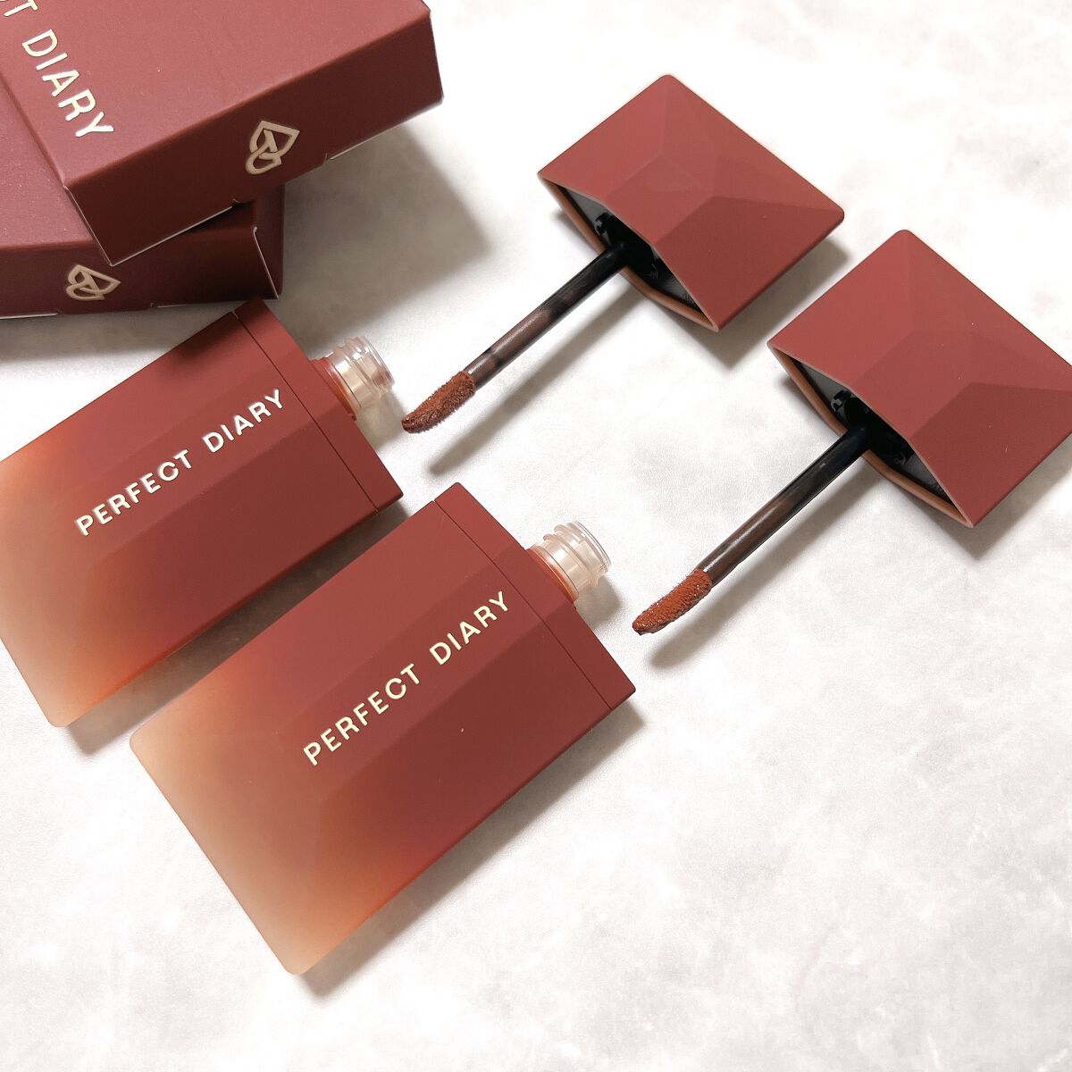 READ ME ベルベットマット リップティント赤狐限定 024 Hint/PERFECT DIARY/リップティントを使ったクチコミ（2枚目）