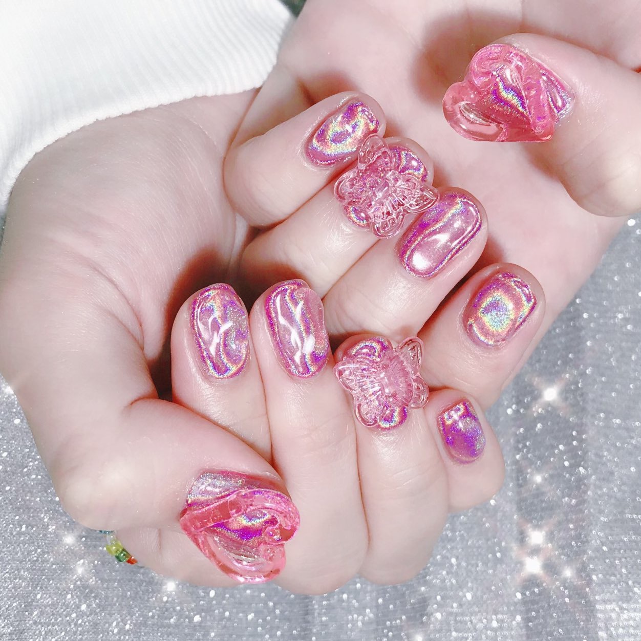 #ピンクネイルのネイルデザイン