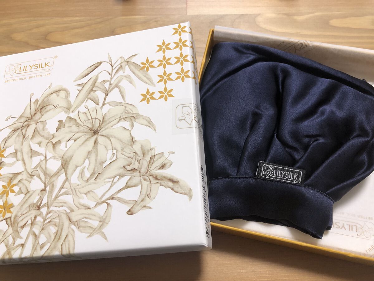 ナイトキャップ シルク100%/LilySilk/ヘアケアグッズを使ったクチコミ（2枚目）