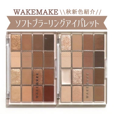 WAKEMAKE ソフトブラーリングアイパレット🍂
秋冬新色を購入したので紹介します！
⁡
⁡
【商品について】
16色アイシャドウパレット🎨
⁡
マットとラメだけでなく、韓国コスメでは珍しいシマーまで