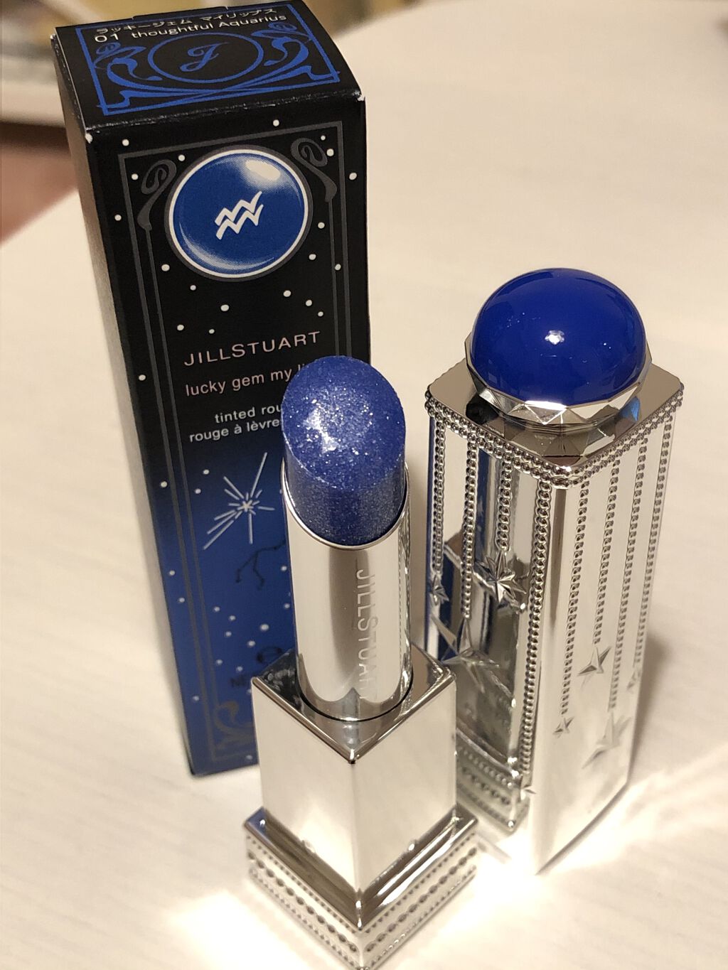 ラッキージェム マイリップス 01 thoughtful Aquarius＜水瓶座＞/JILL STUART/口紅を使ったクチコミ（1枚目）