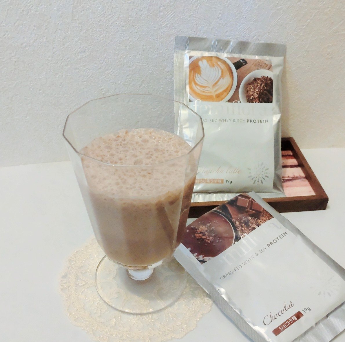 フェミフローラ グラスフェッドホエイ&ソイプロテイン ショコラ味/わかもと製薬/その他プロテインを使ったクチコミ（3枚目）