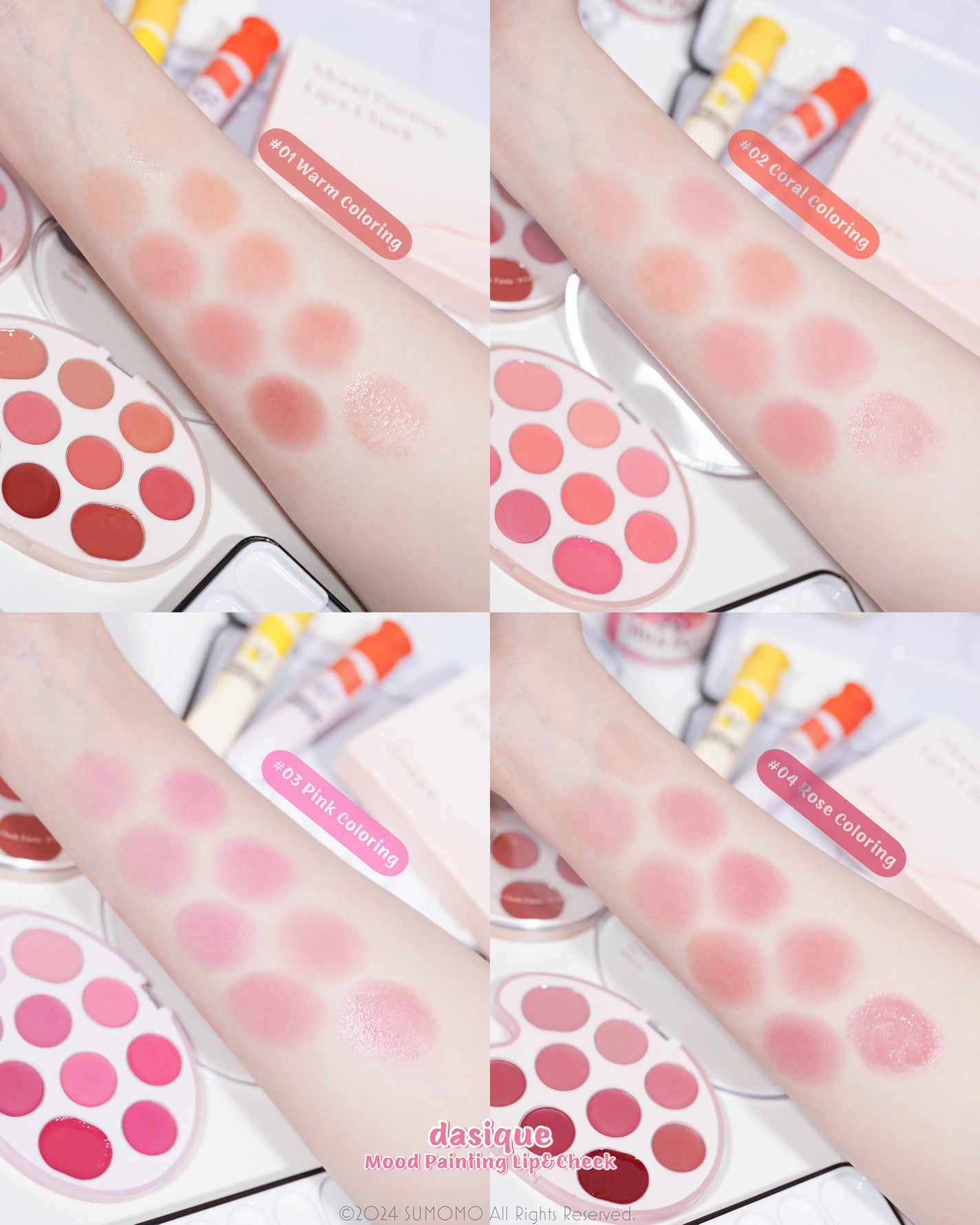ムードペインティングリップアンドチークパレット/dasique/マルチパレットを使ったクチコミ(3枚目)