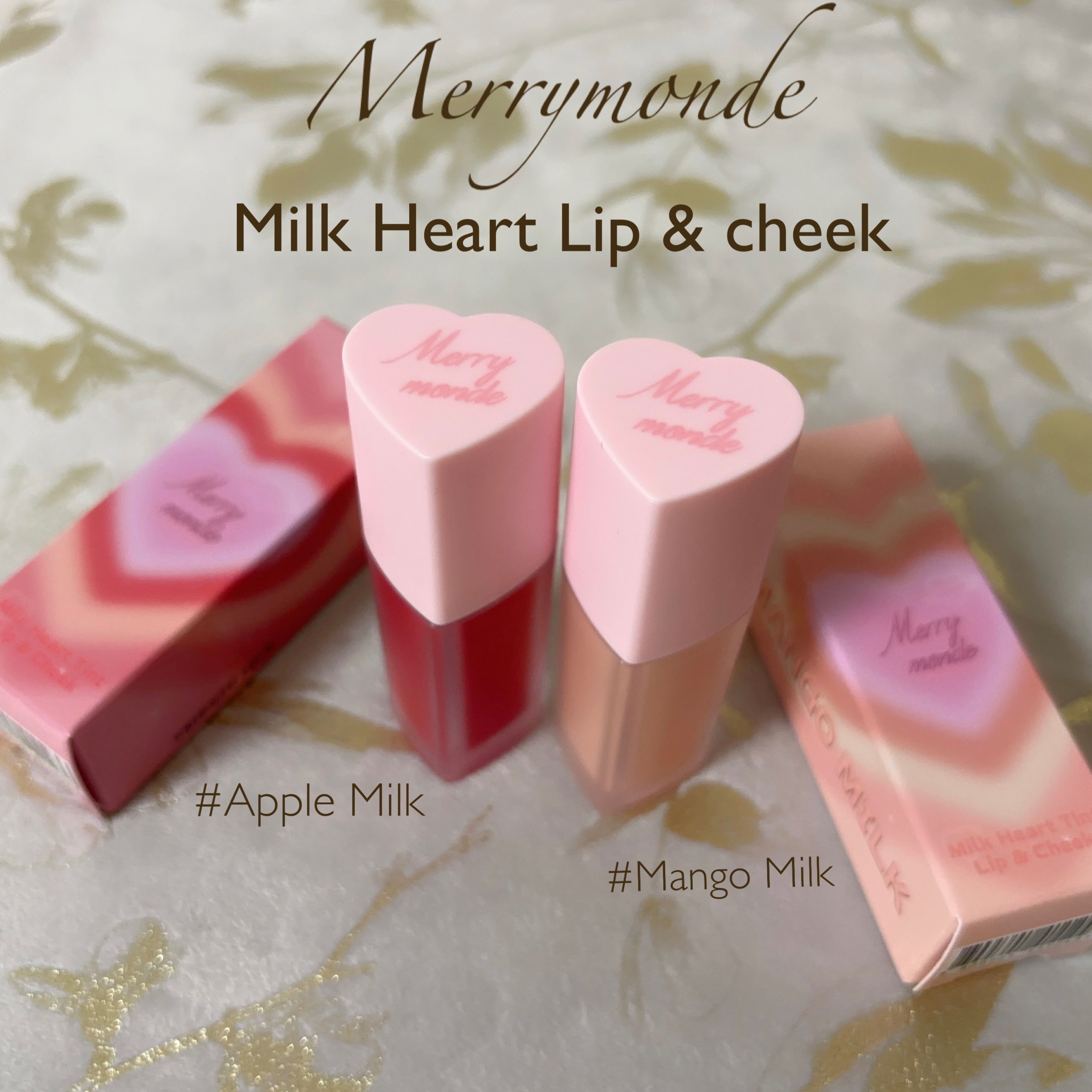 ミルクハートティントリップアンドチーク/Merrymonde/リップティントを使ったクチコミ（1枚目）