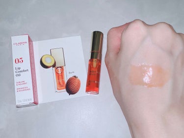 コンフォート リップオイル  05 tangerine /CLARINS/リップグロスを使ったクチコミ（2枚目）